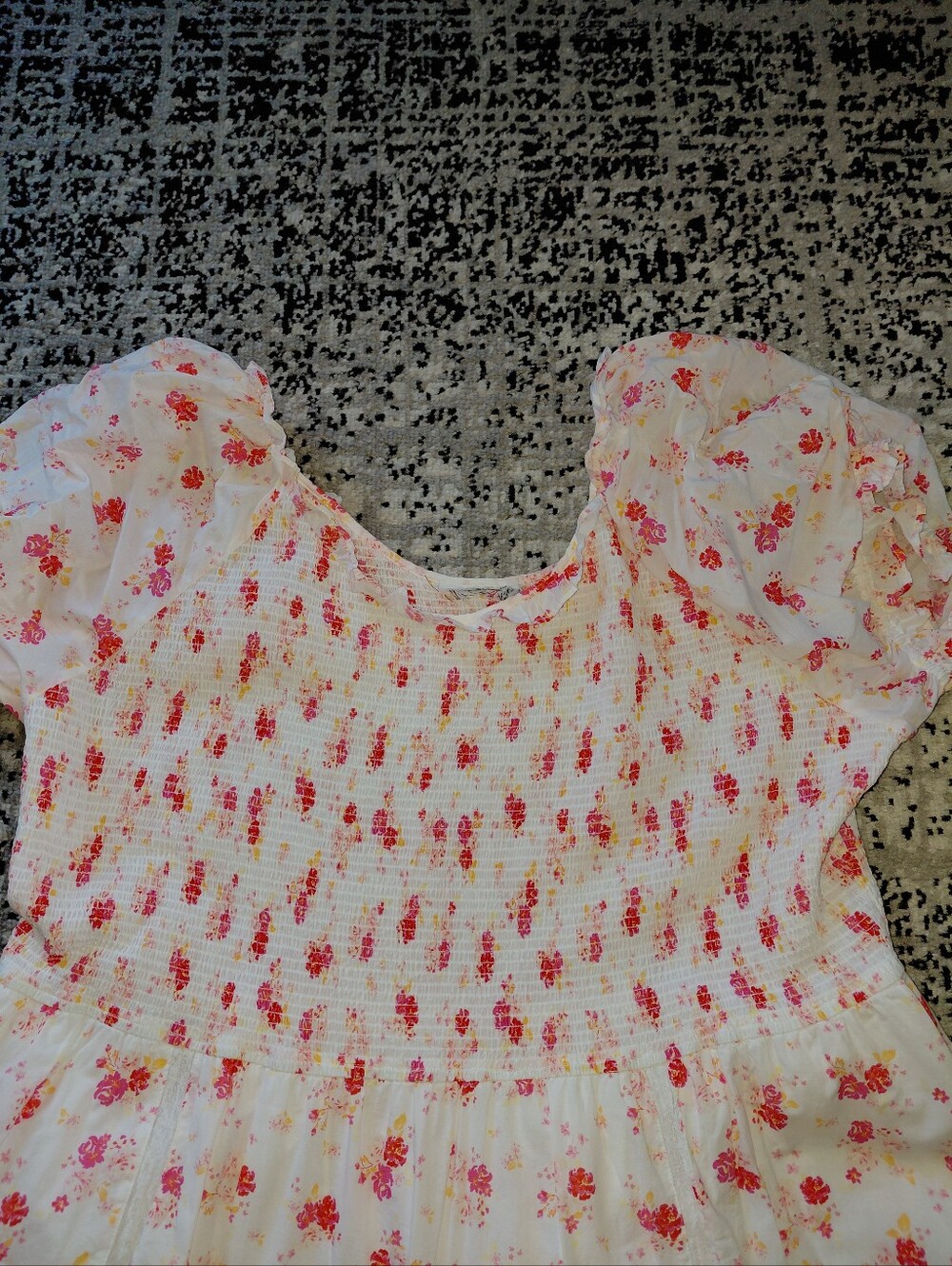 LoveShackFancy x Target Cosette Smocked Floral Midi Dress XL Puff Sleeve - Picture 6 of 12